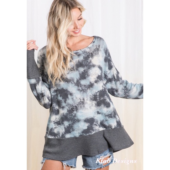 ❤️LAST 2! Tie Dye Contrast Detail Dolman Tunic! - Picture 10 of 12